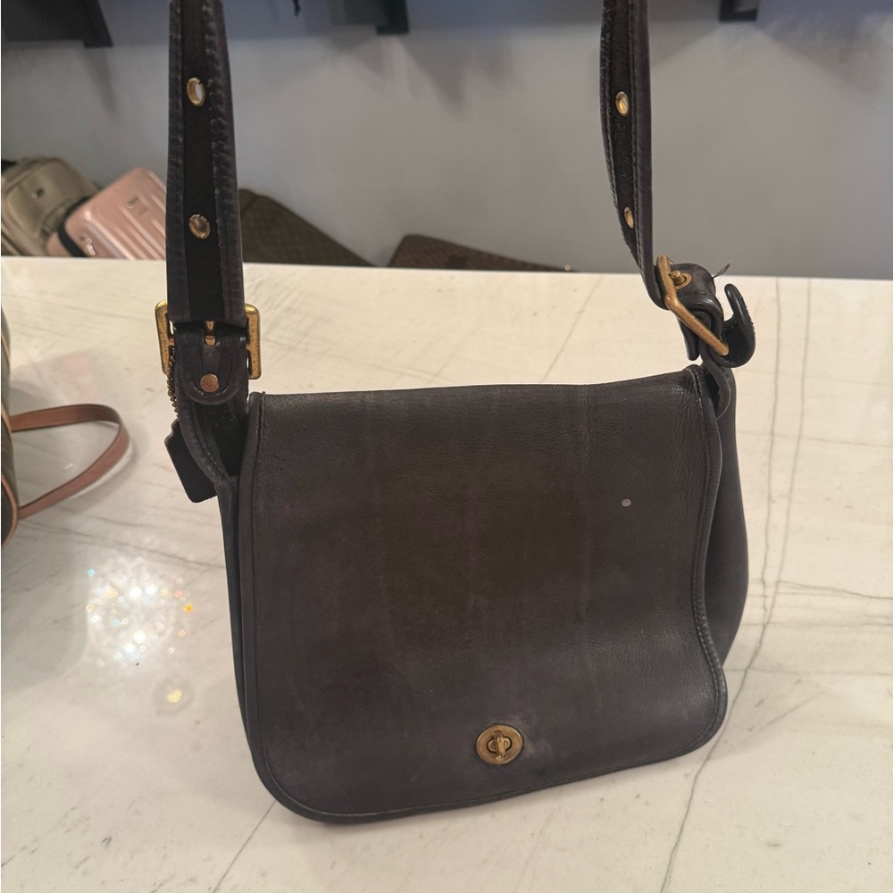 Coach vintage Black Leather Shoulder Bag